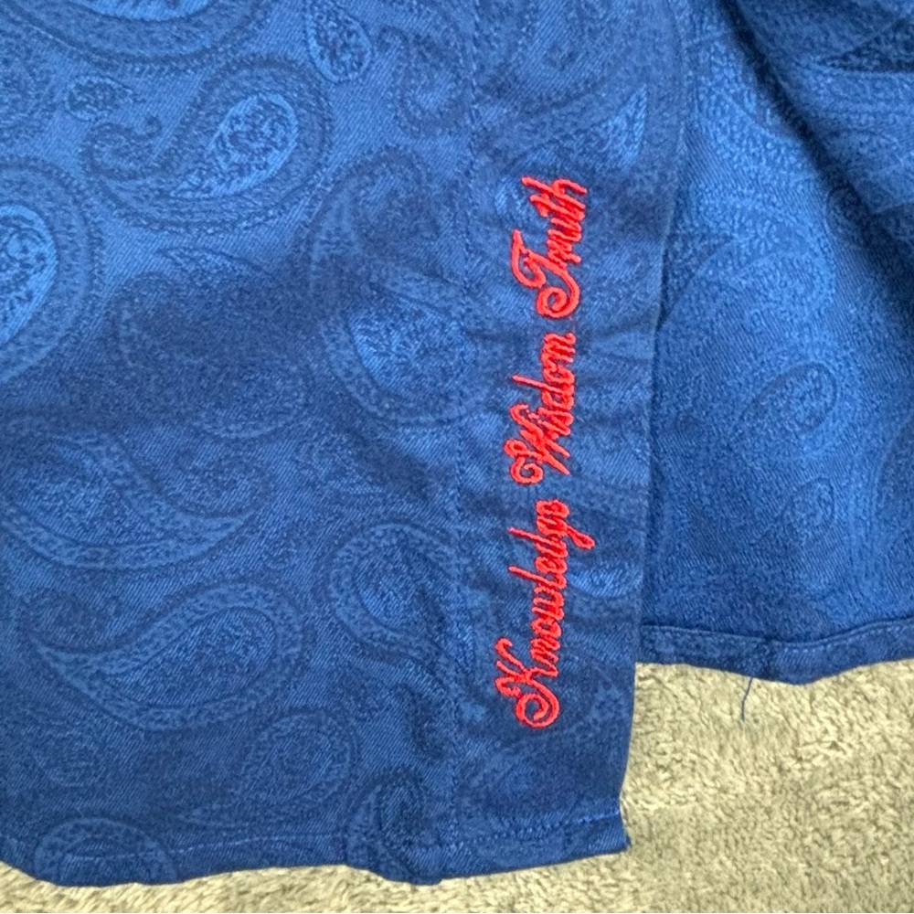Robert Graham Shirt Men 3XL Blue Paisley Button Up Classic Flip Cuff Business - Picture 7 of 12